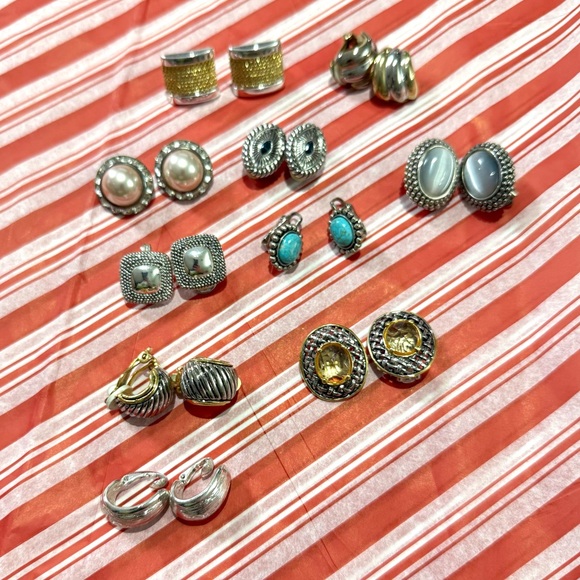 Jewelry - Vintage Earring Bundle of 10 pair for non pierced ears